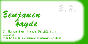 benjamin hayde business card